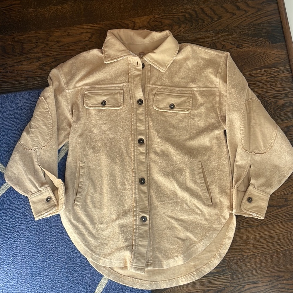NWT Free People Ruby Shacket Mustard Seed Size Medium - Picture 3 of 5